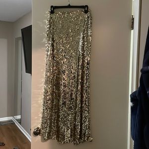 Gold Sequin Maxi Skirt